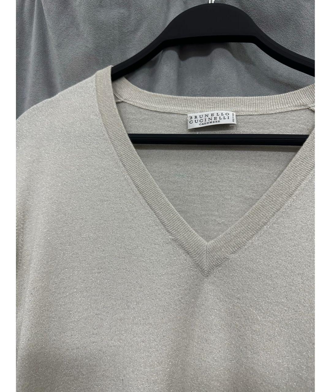 BRUNELLO CUCINELLI Бежевый кашемировый джемпер / свитер, фото 2