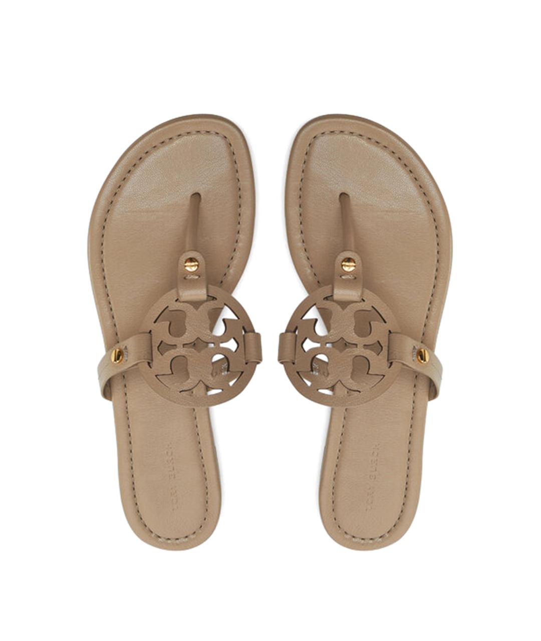 TORY BURCH Белые кожаные шлепанцы, фото 3