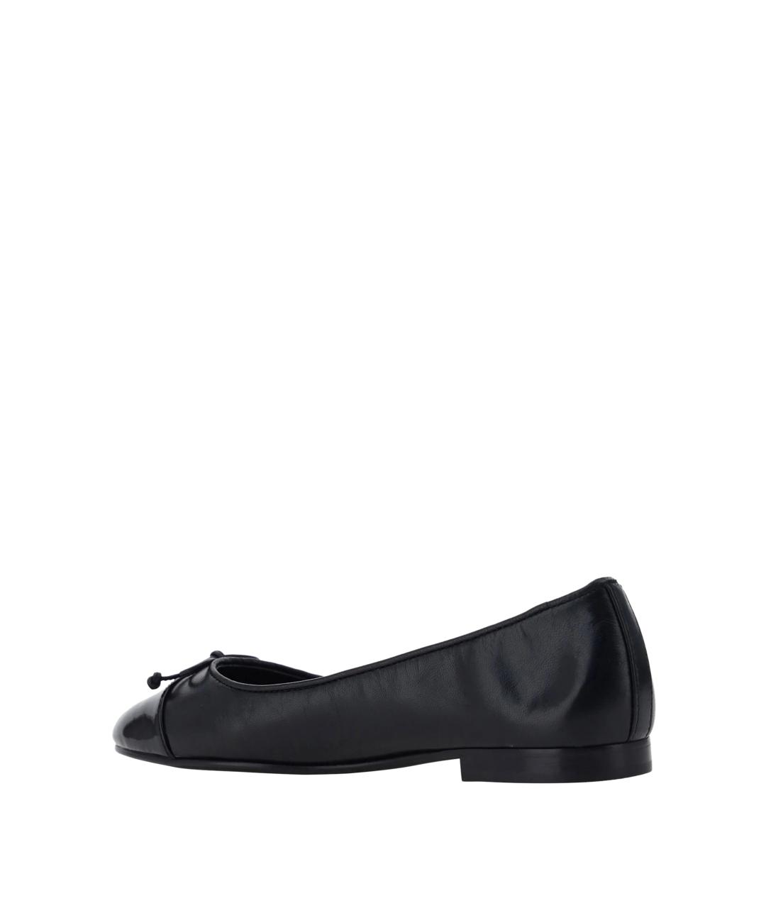 TORY BURCH Черные кожаные балетки, фото 3