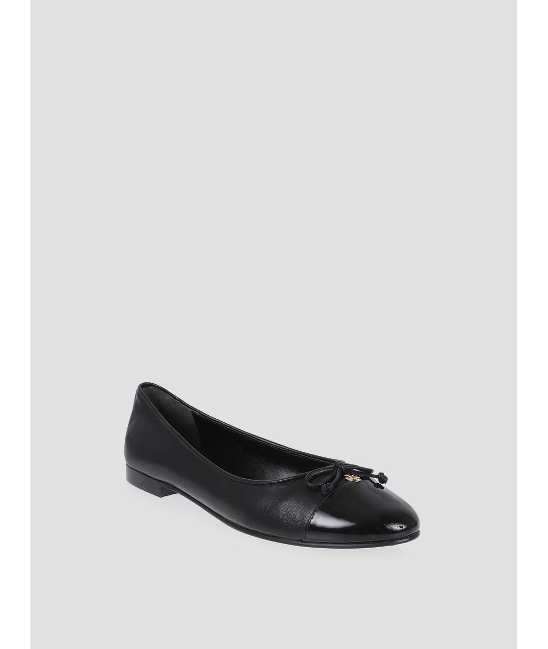 TORY BURCH Черные кожаные балетки, фото 3