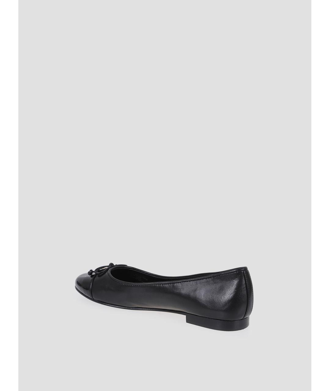 TORY BURCH Черные кожаные балетки, фото 2