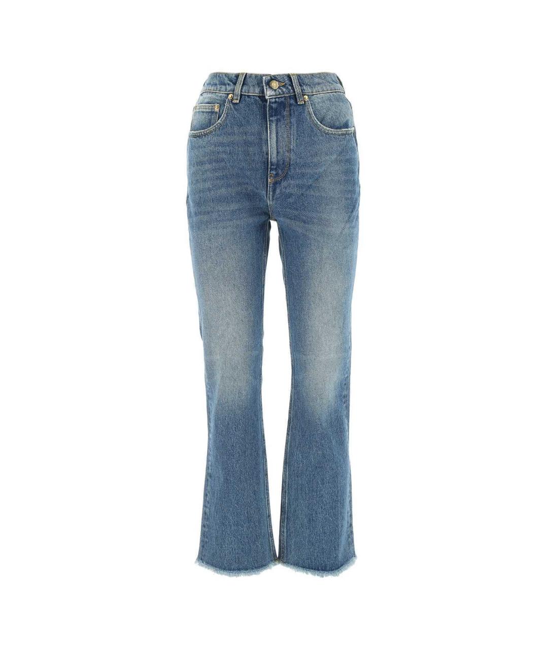GOLDEN GOOSE DELUXE BRAND Синие хлопковые джинсы клеш, фото 1