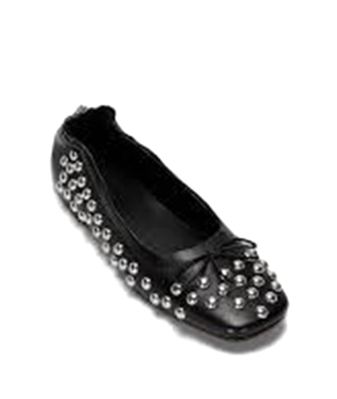 GOLDEN GOOSE DELUXE BRAND Черные кожаные балетки, фото 2