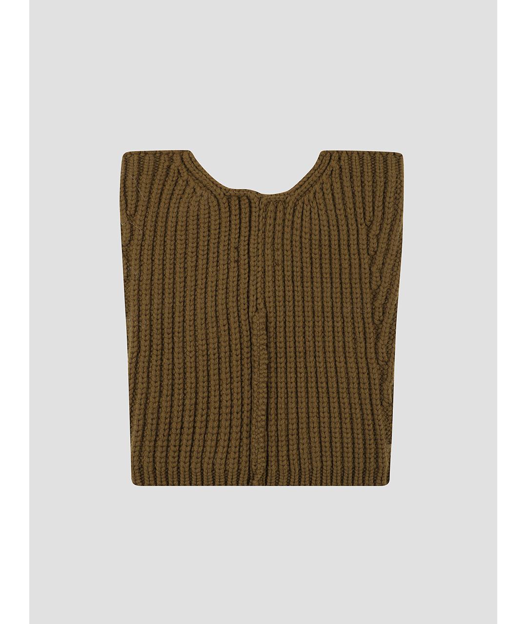 DRIES VAN NOTEN Хаки шерстяная жилетка, фото 3