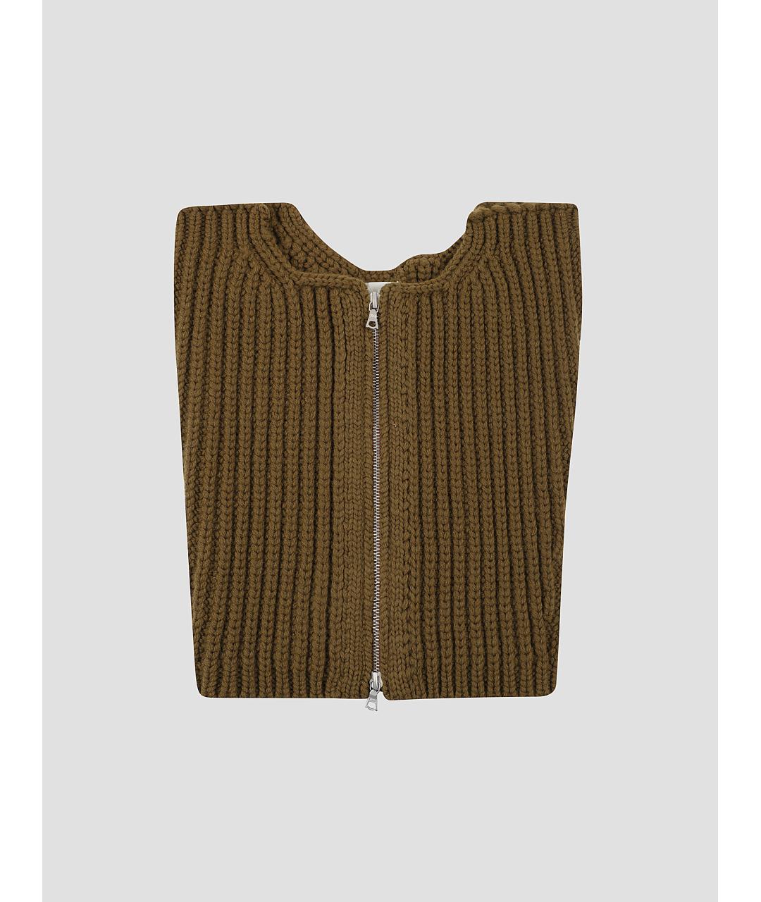 DRIES VAN NOTEN Хаки шерстяная жилетка, фото 1