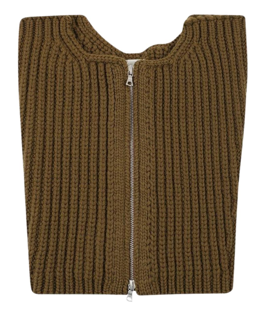 DRIES VAN NOTEN Хаки шерстяная жилетка, фото 1