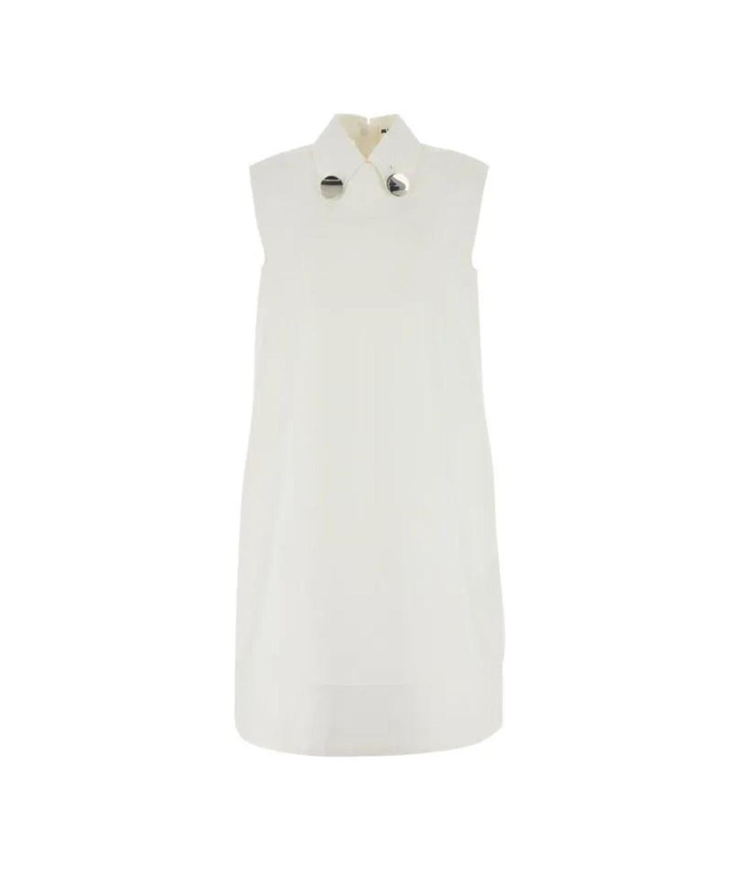 JIL SANDER Белое хлопковое повседневное платье, фото 1