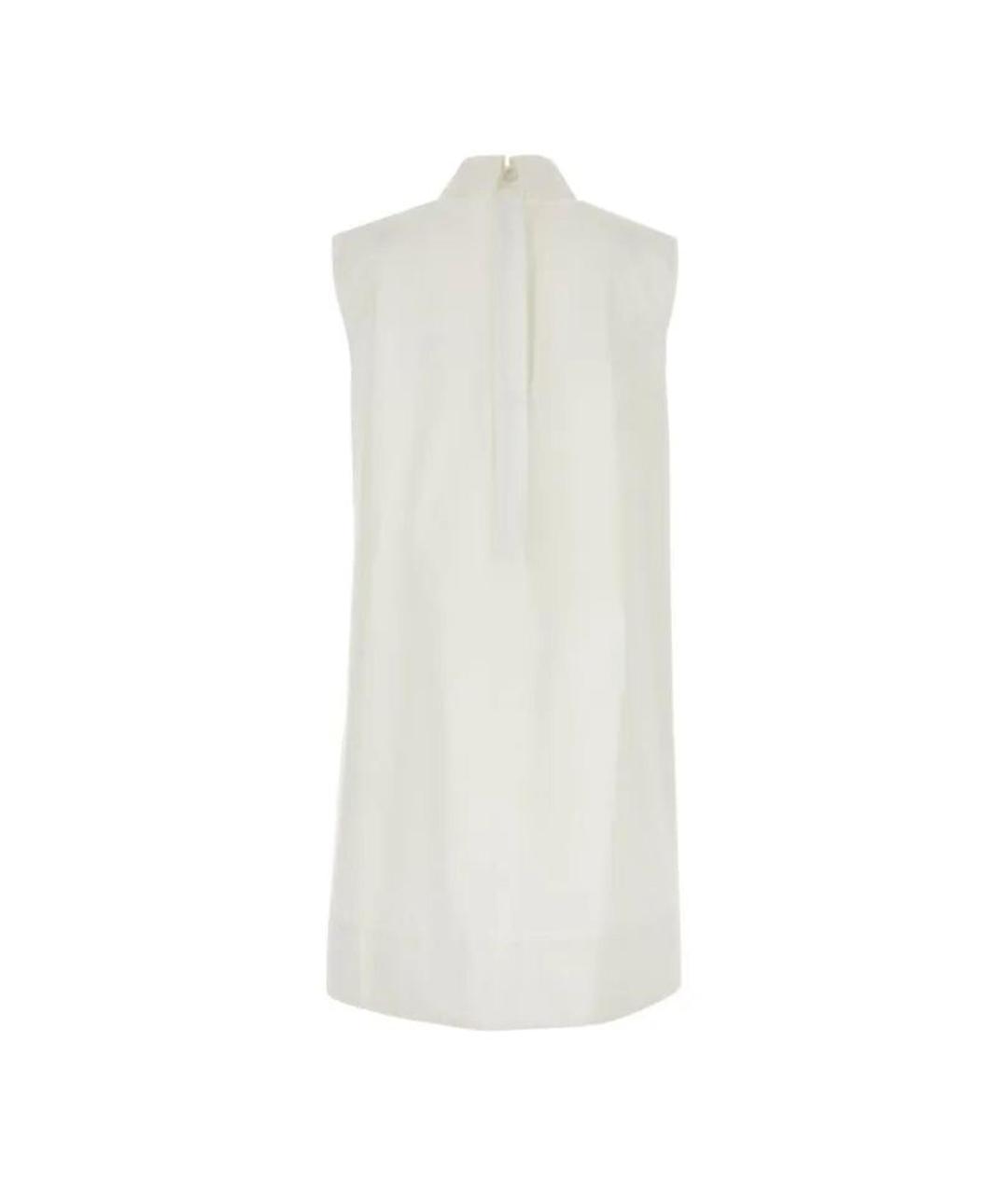 JIL SANDER Белое хлопковое повседневное платье, фото 2