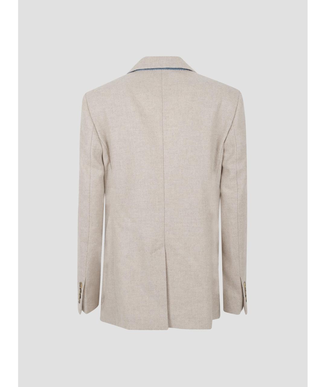 MAX MARA Бежевый шерстяной жакет/пиджак, фото 3