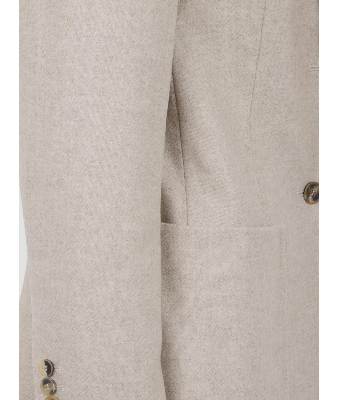 MAX MARA Бежевый шерстяной жакет/пиджак, фото 2