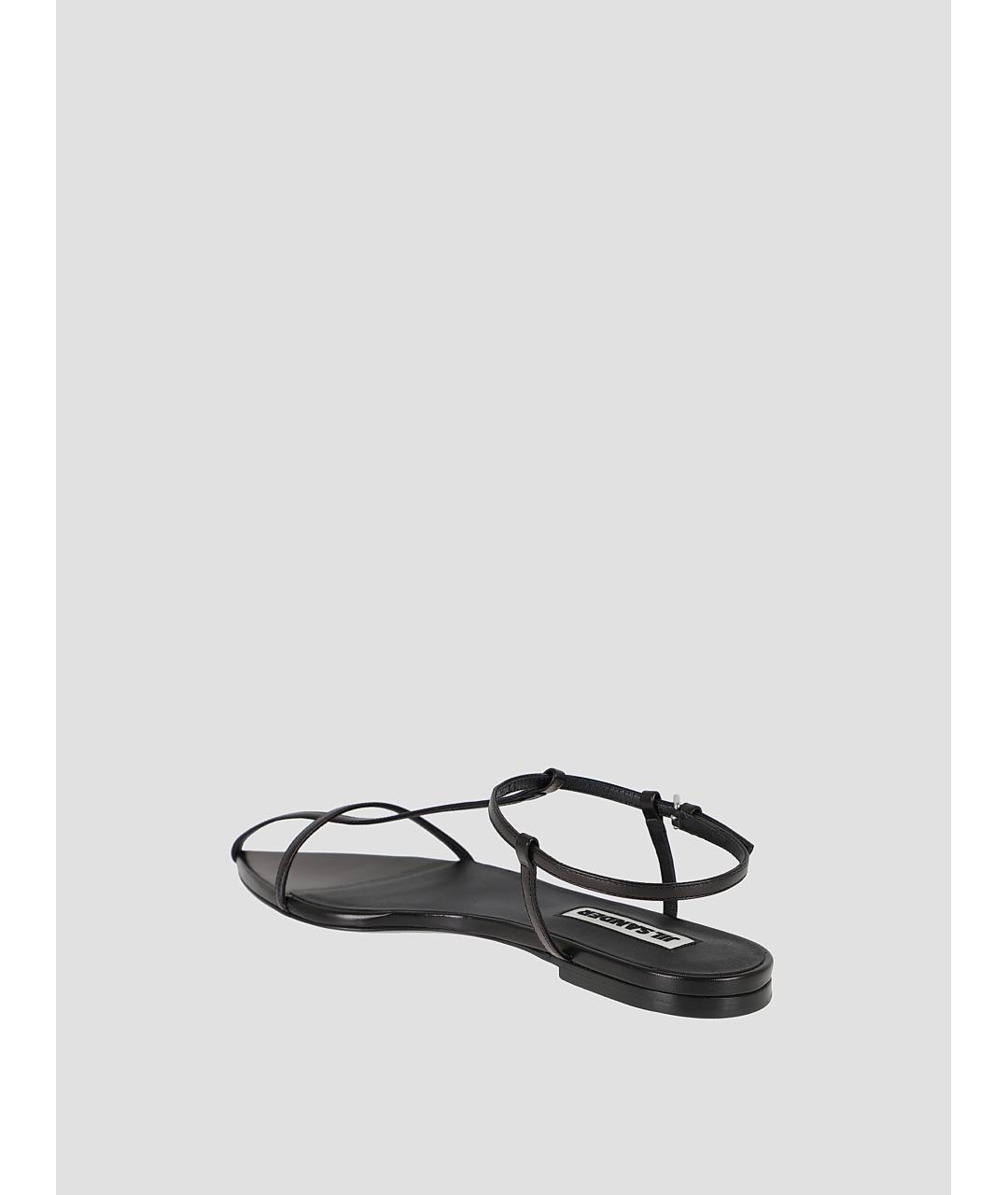 JIL SANDER Черные кожаные сандалии, фото 2