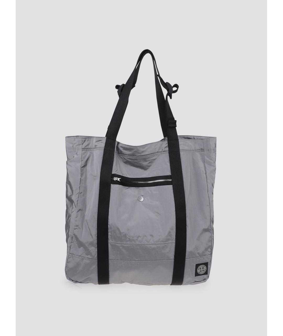 STONE ISLAND Серая сумка тоут, фото 4