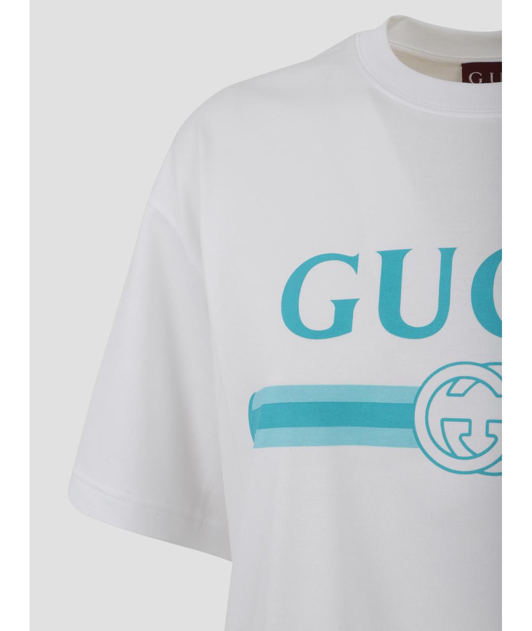 GUCCI Белая хлопковая футболка, фото 3