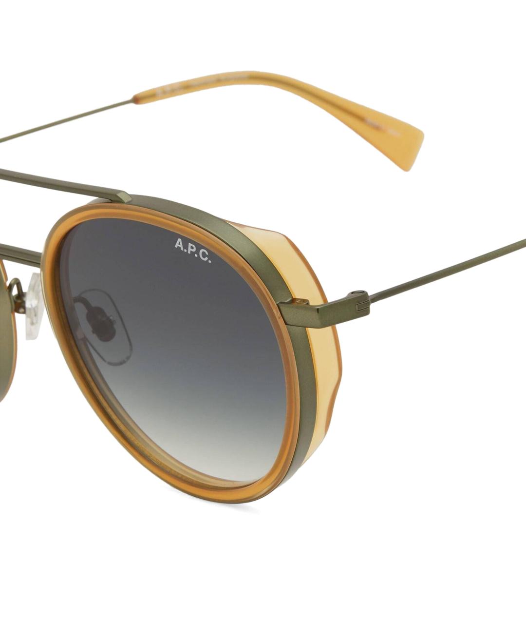 A.P.C. Желтые металлические солнцезащитные очки, фото 3