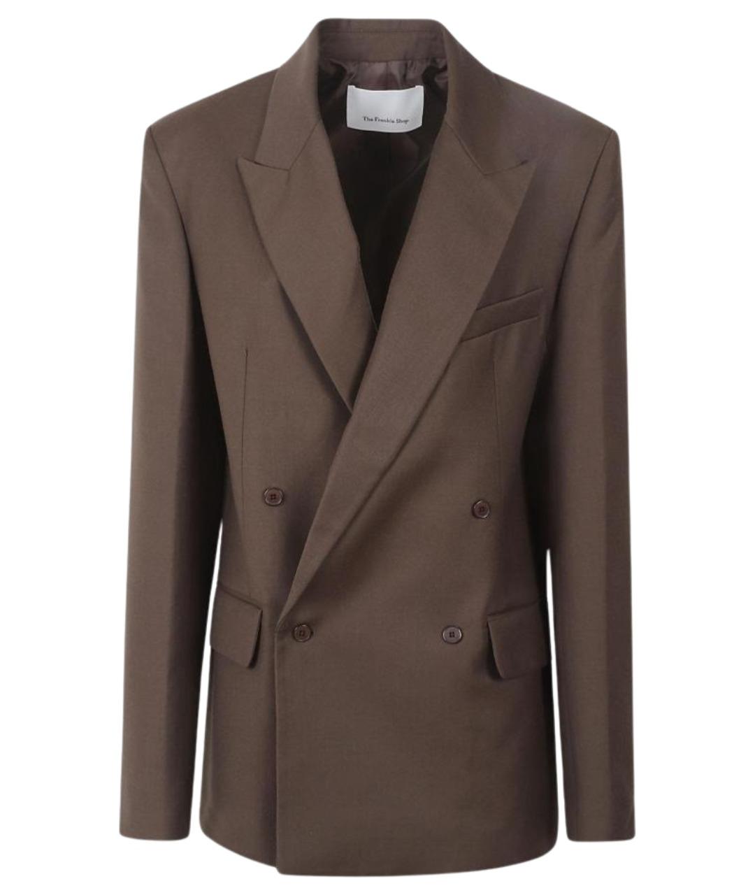 THE FRANKIE SHOP Коричневый шерстяной жакет/пиджак, фото 1