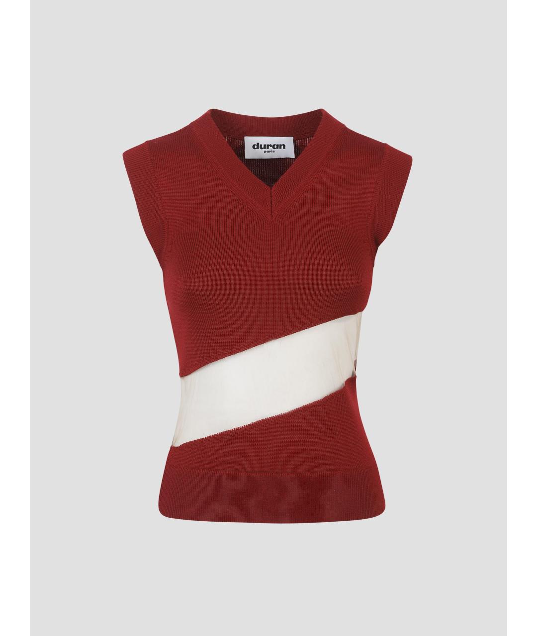 DURAN LANTIK Красная шерстяная жилетка, фото 4