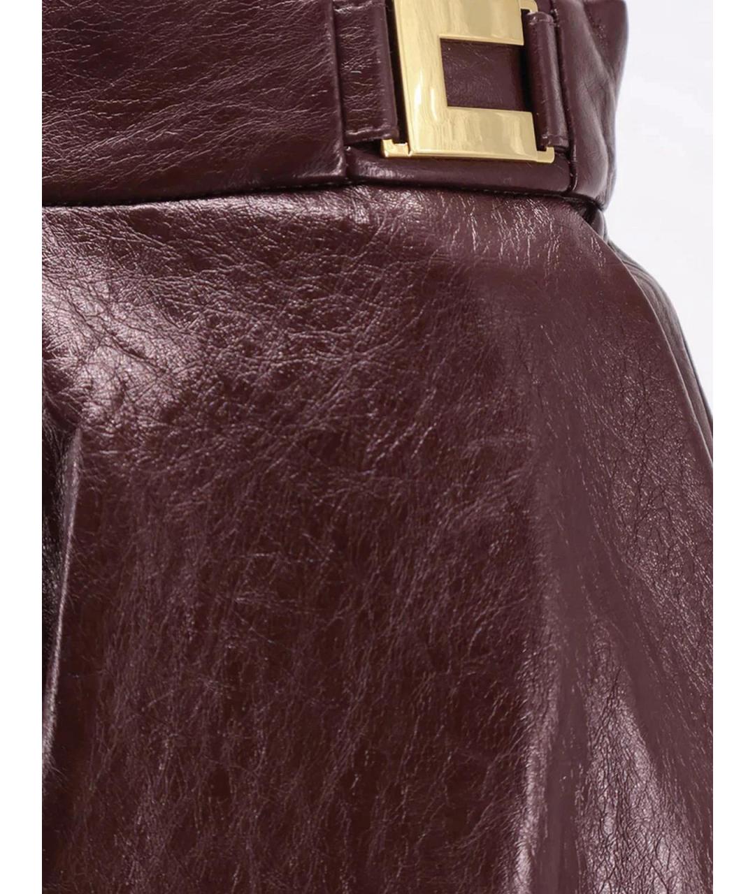 ELISABETTA FRANCHI Бордовая вискозная юбка миди, фото 2