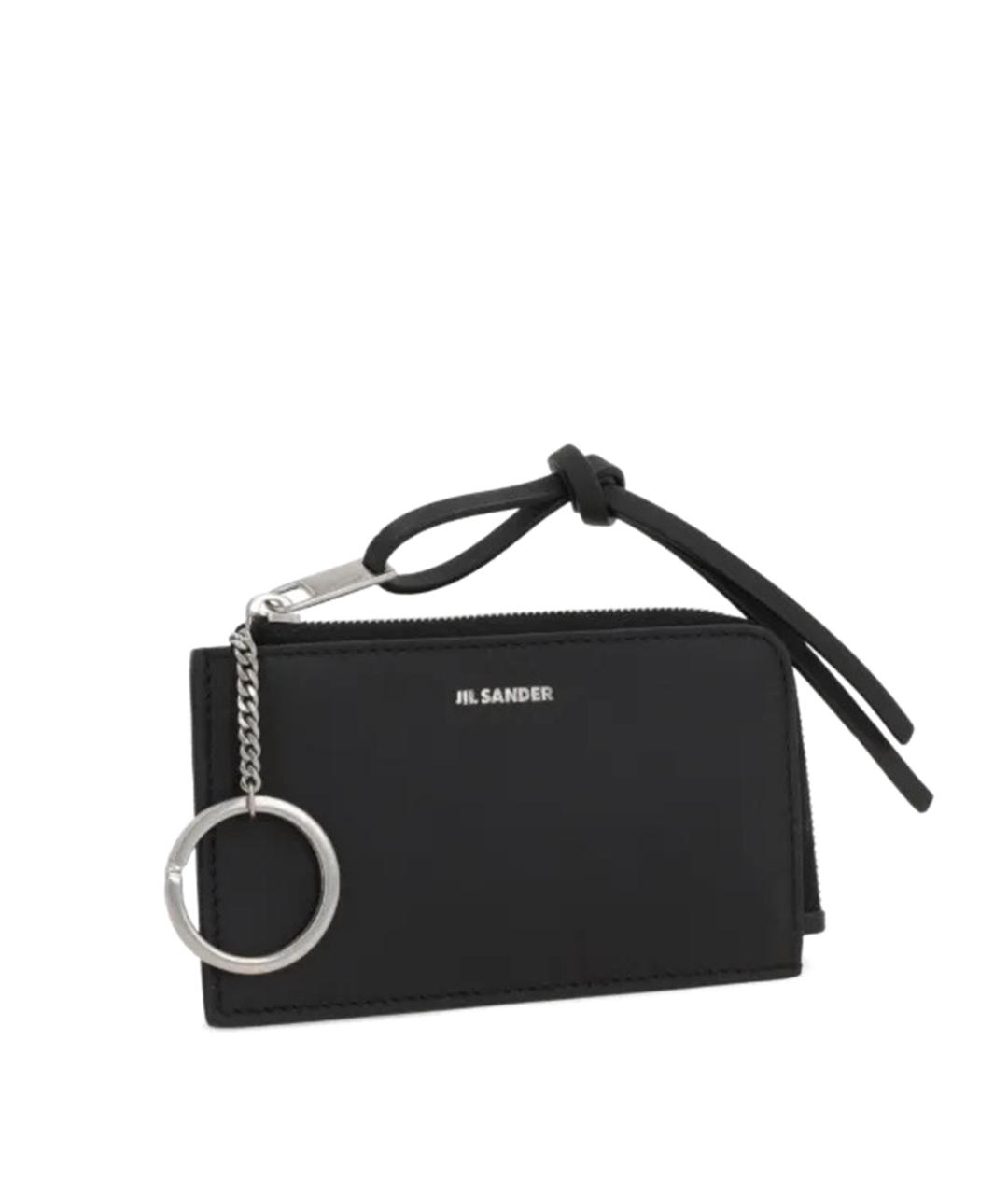 JIL SANDER Черный кожаный кошелек, фото 1