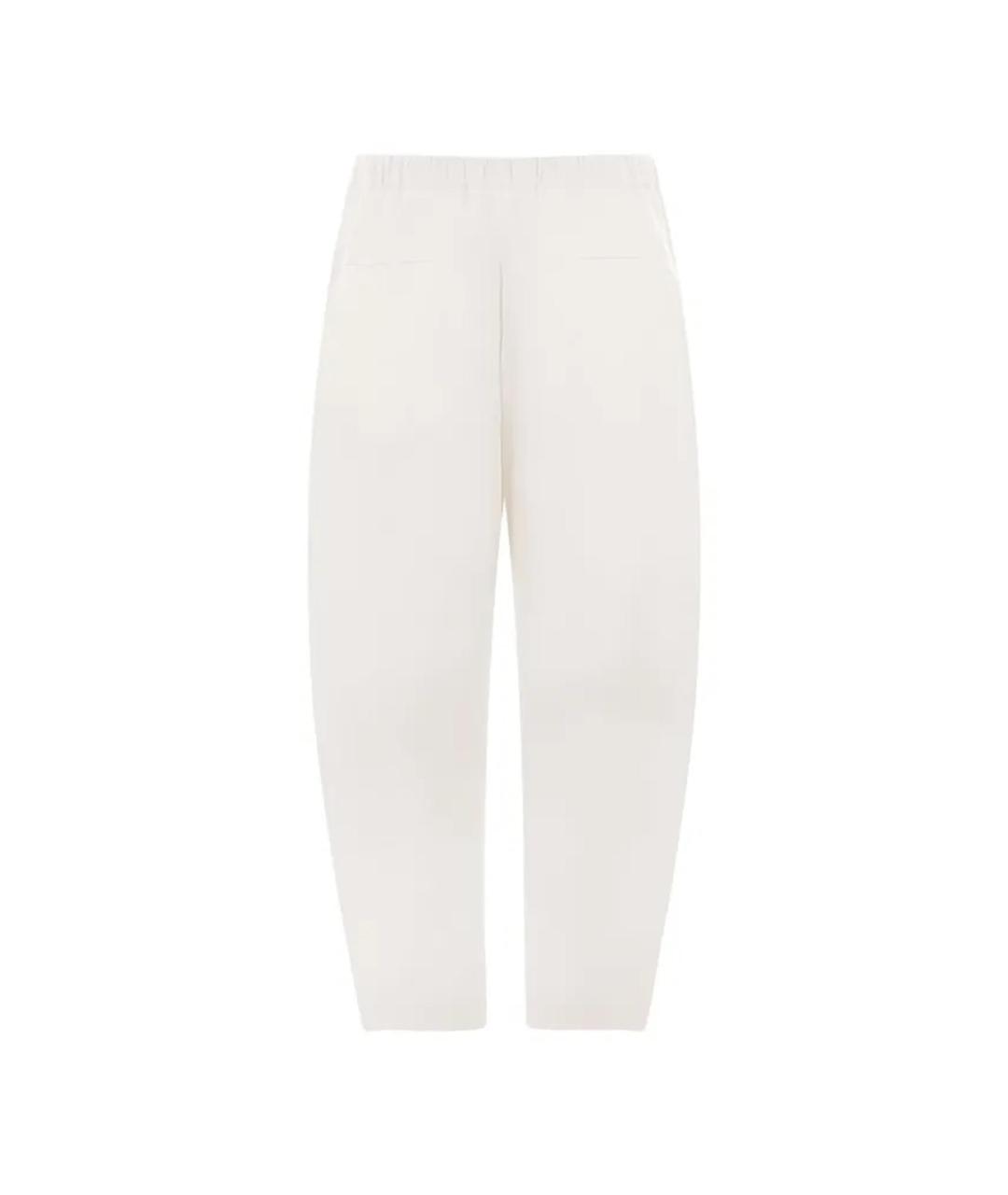 JIL SANDER Белые атласные прямые брюки, фото 2