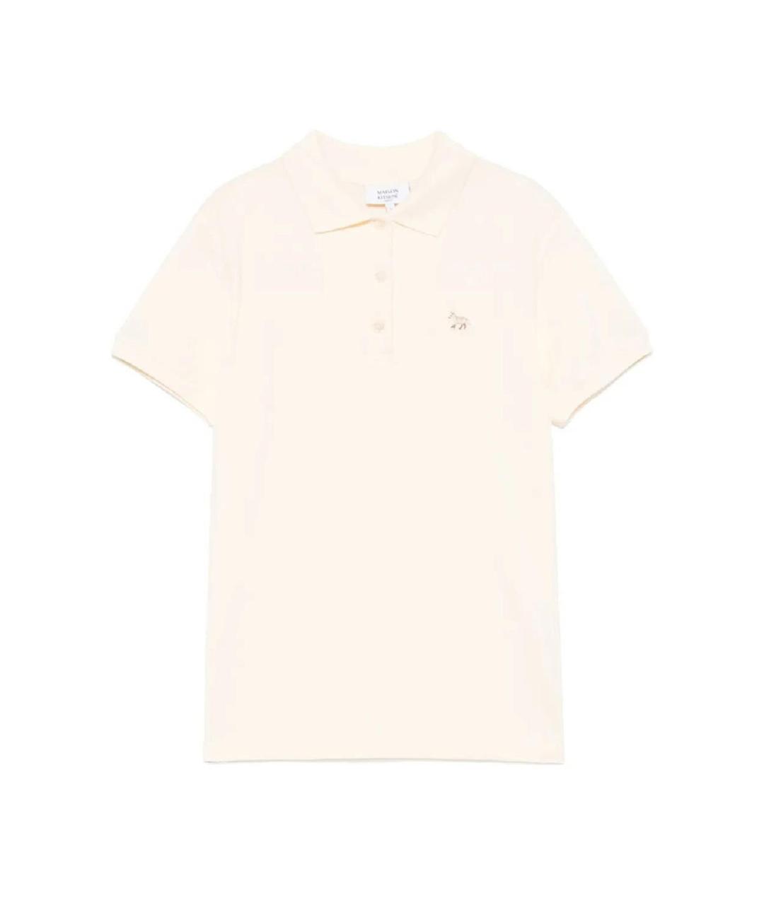 MAISON KITSUNE Бежевая хлопковая футболка, фото 1