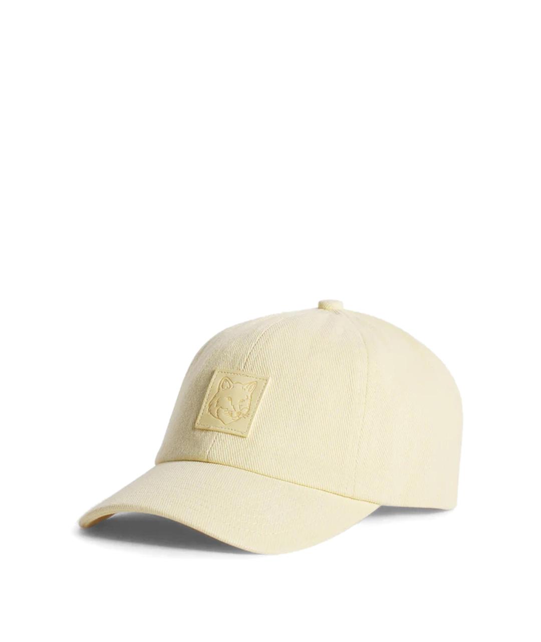 MAISON KITSUNE Желтая хлопковая кепка/бейсболка, фото 1
