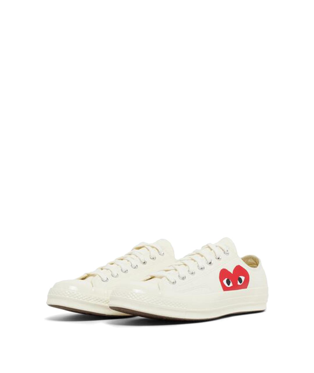 COMME DES GARÇONS PLAY Бежевые текстильные кеды, фото 3