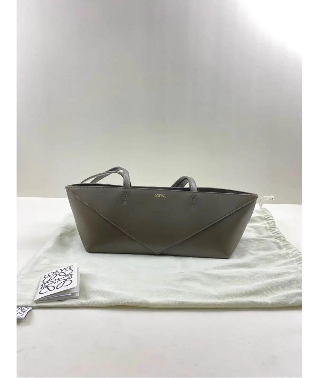 LOEWE Зеленая кожаная сумка с короткими ручками, фото 2