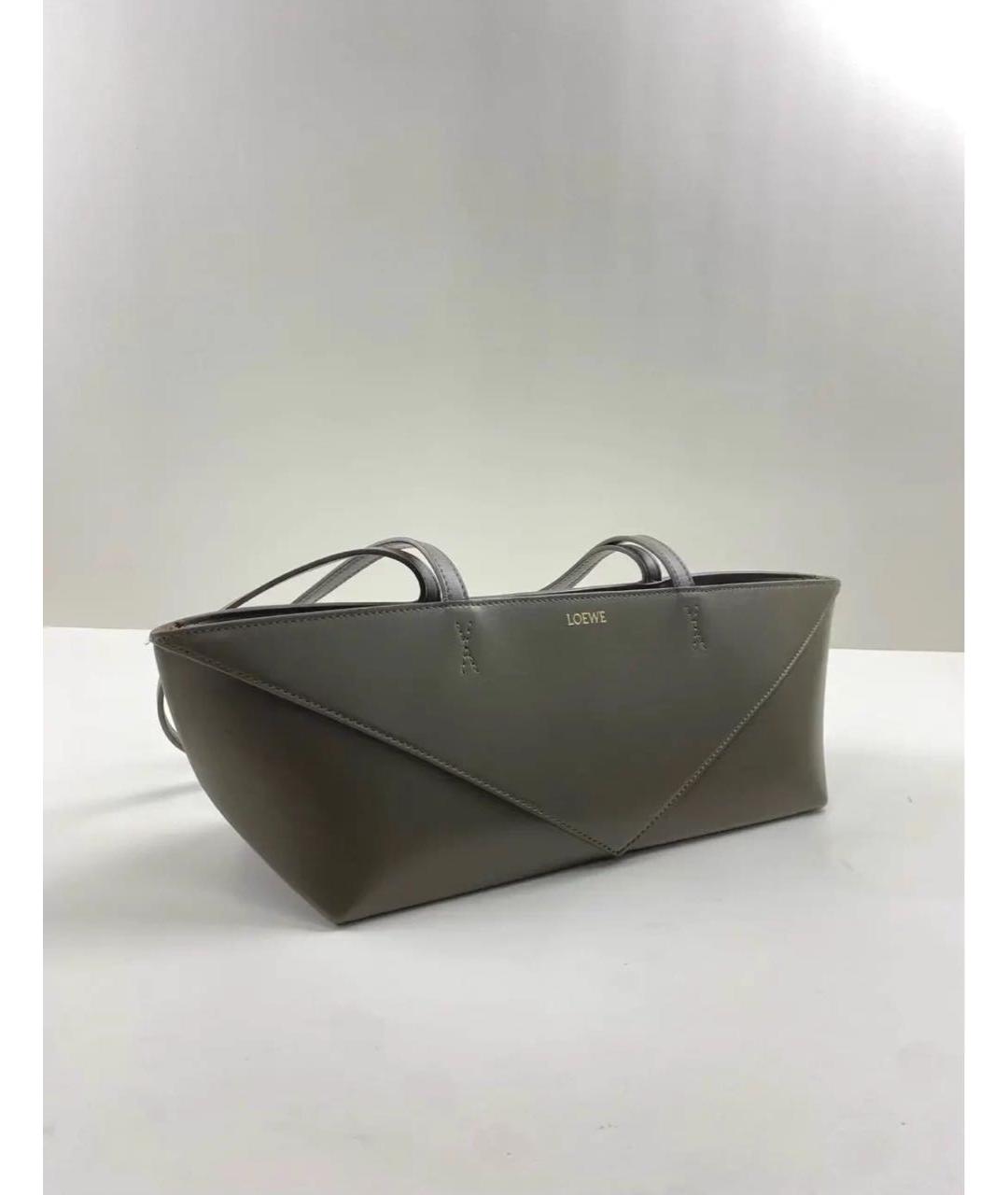 LOEWE Зеленая кожаная сумка с короткими ручками, фото 4