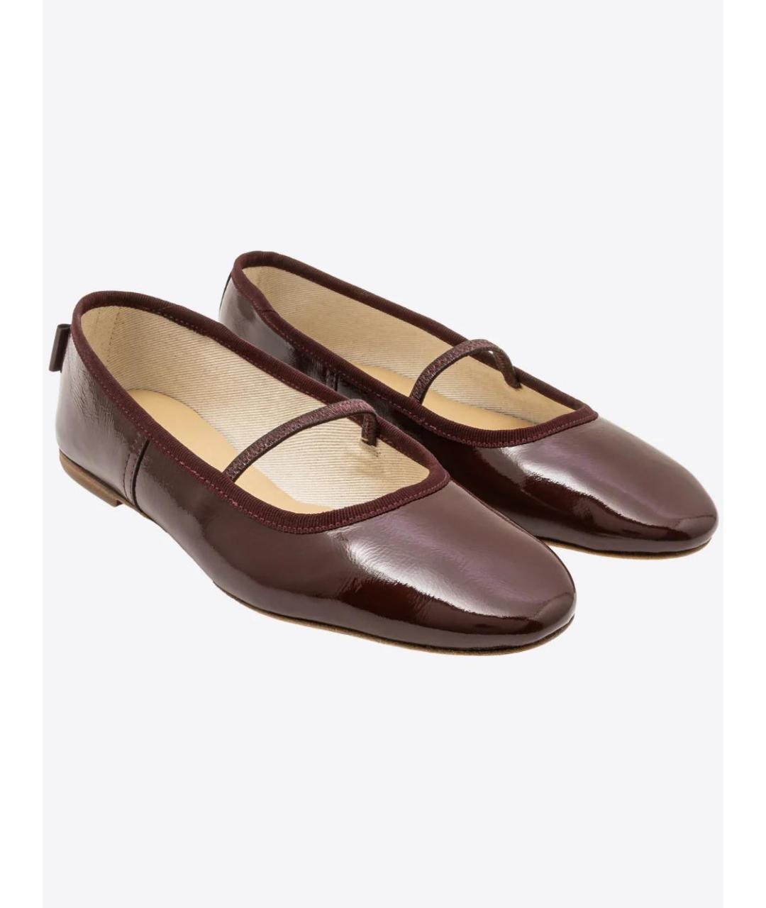A.P.C. Бордовые кожаные балетки, фото 2