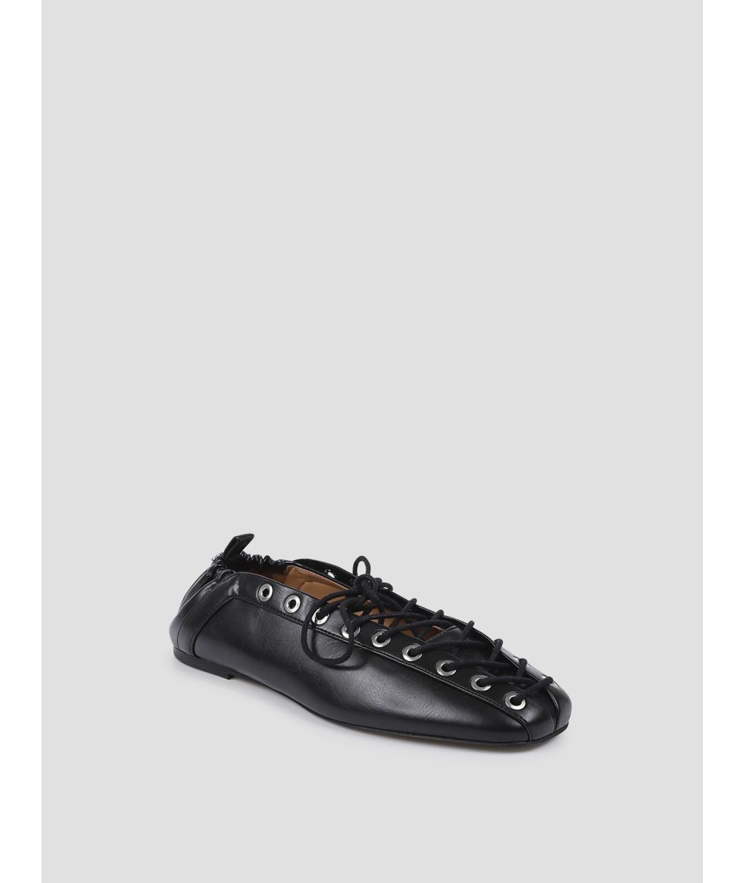 GANNI Черные кожаные балетки, фото 3