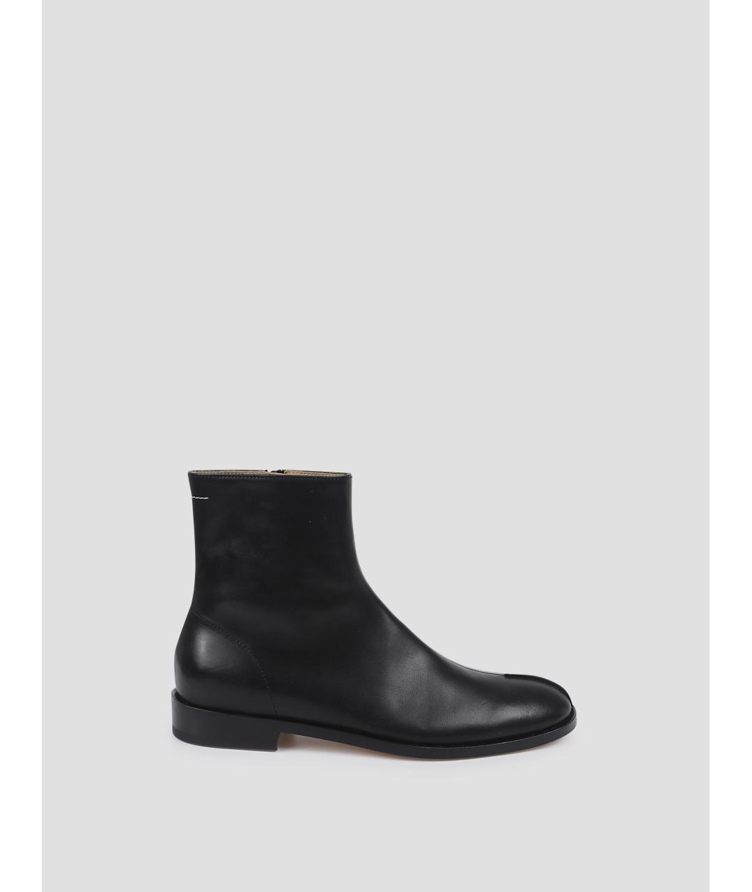 MM6 MAISON MARGIELA Черные кожаные полусапоги, фото 4