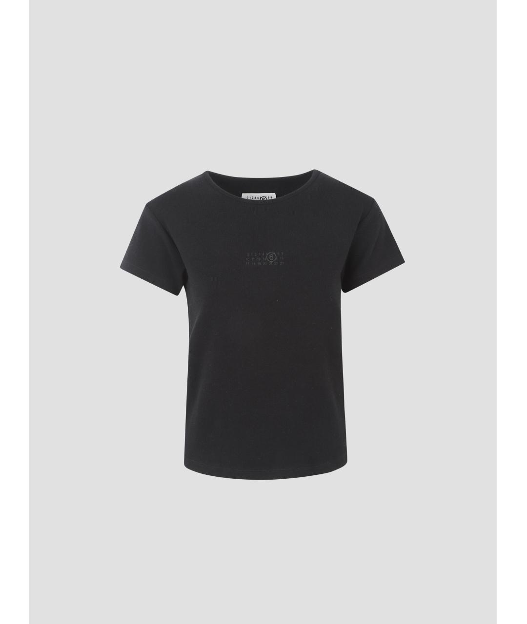 MM6 MAISON MARGIELA Черная хлопковая футболка, фото 4