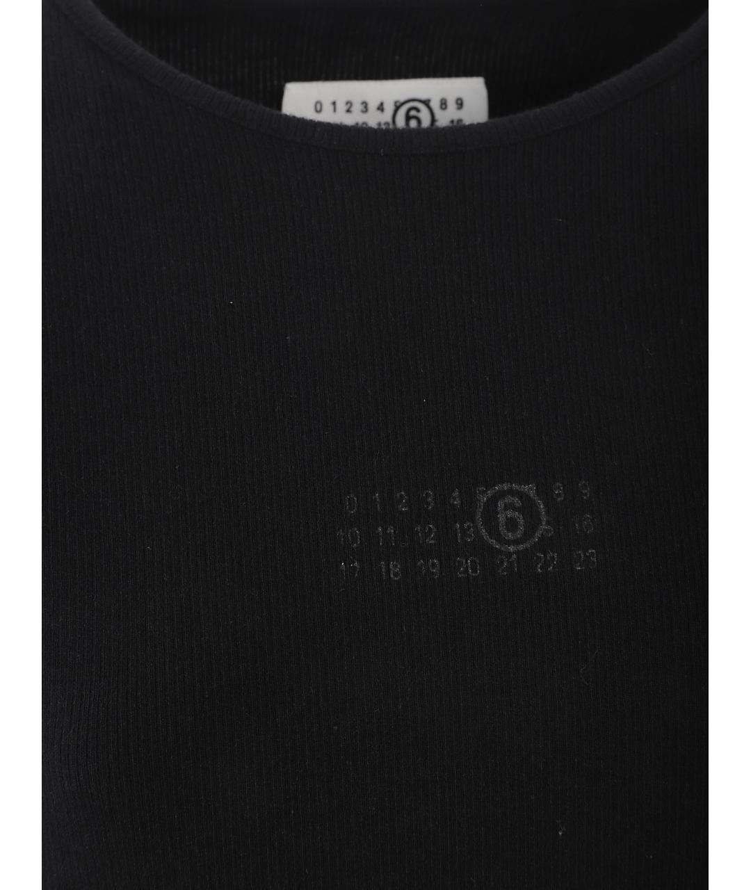 MM6 MAISON MARGIELA Черная хлопковая футболка, фото 3
