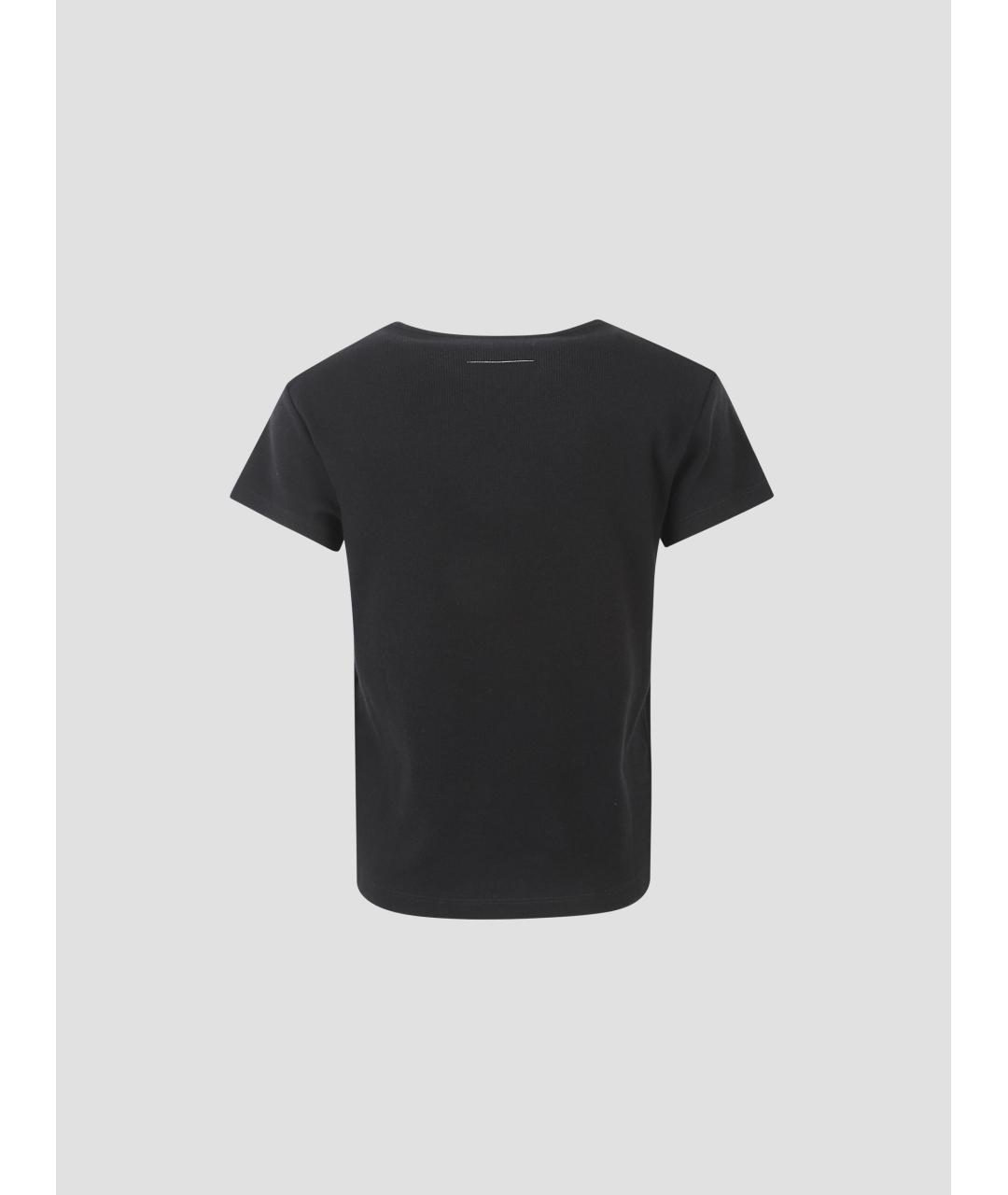 MM6 MAISON MARGIELA Черная хлопковая футболка, фото 2