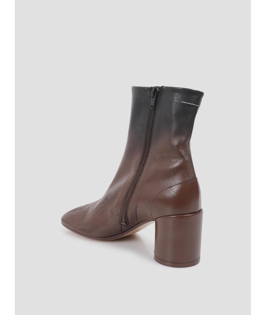 MM6 MAISON MARGIELA Черные кожаные полусапоги, фото 2