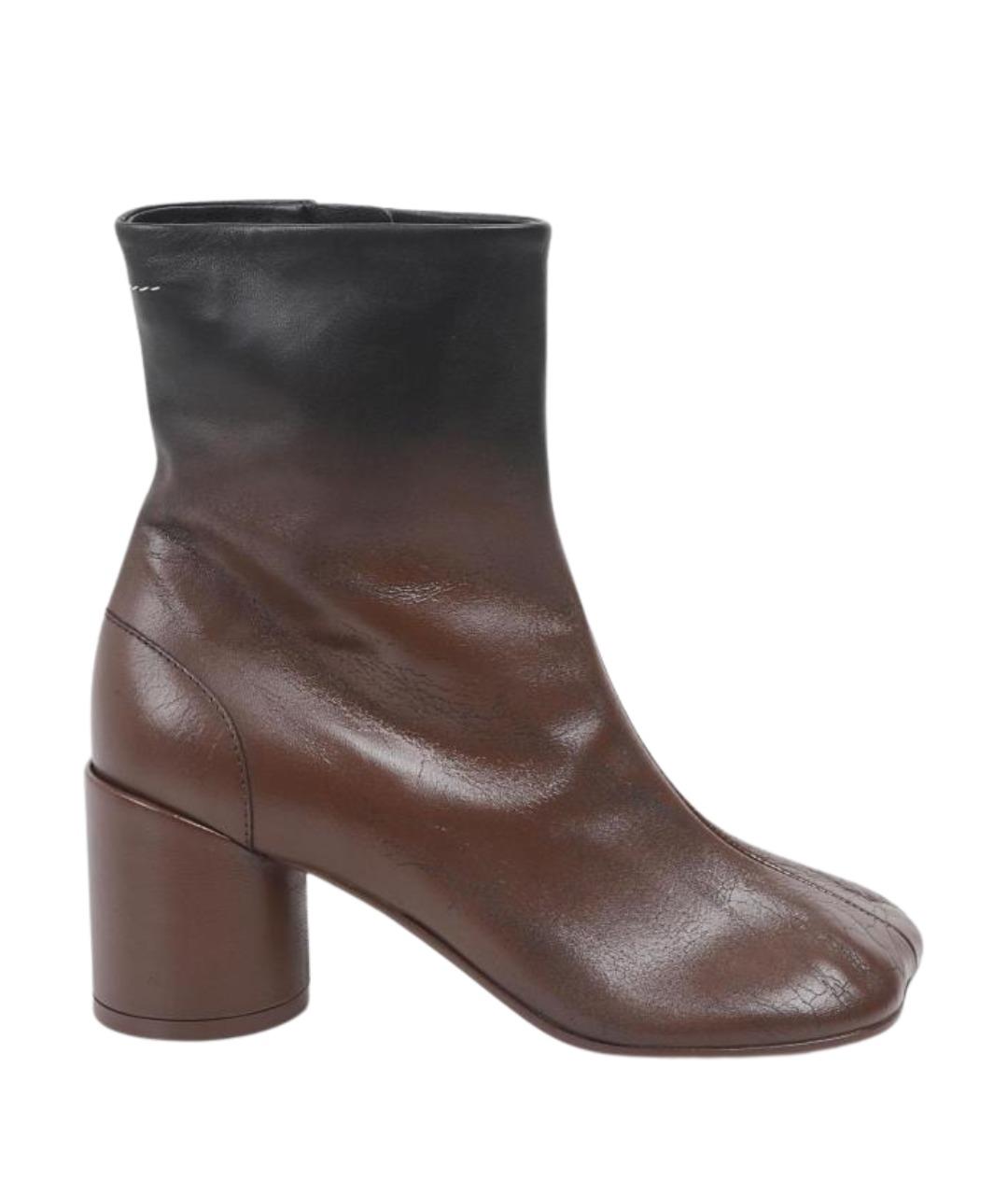 MM6 MAISON MARGIELA Черные кожаные полусапоги, фото 1