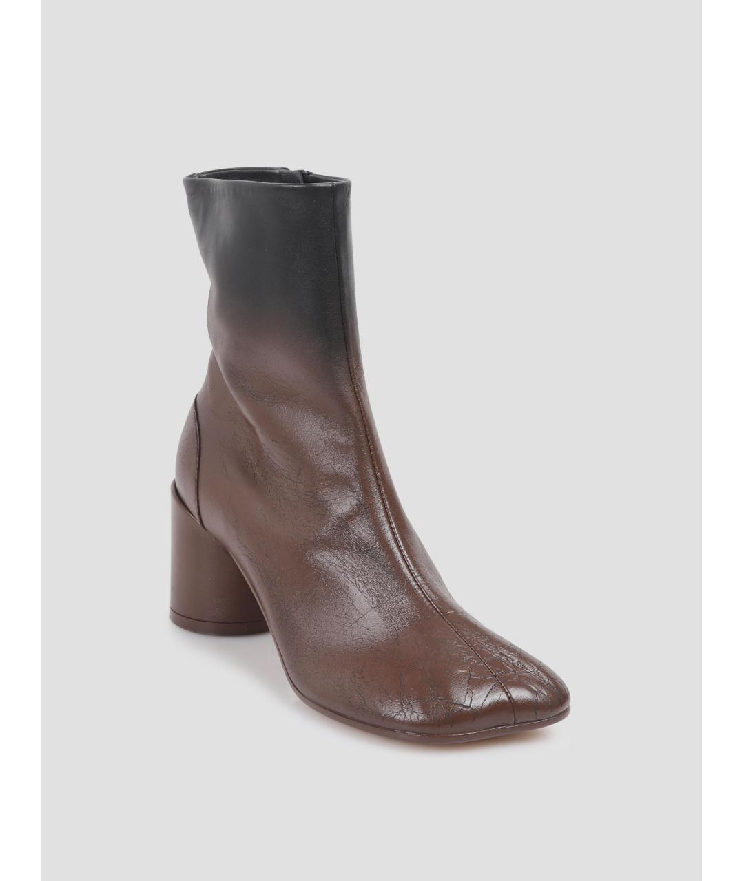 MM6 MAISON MARGIELA Черные кожаные полусапоги, фото 3