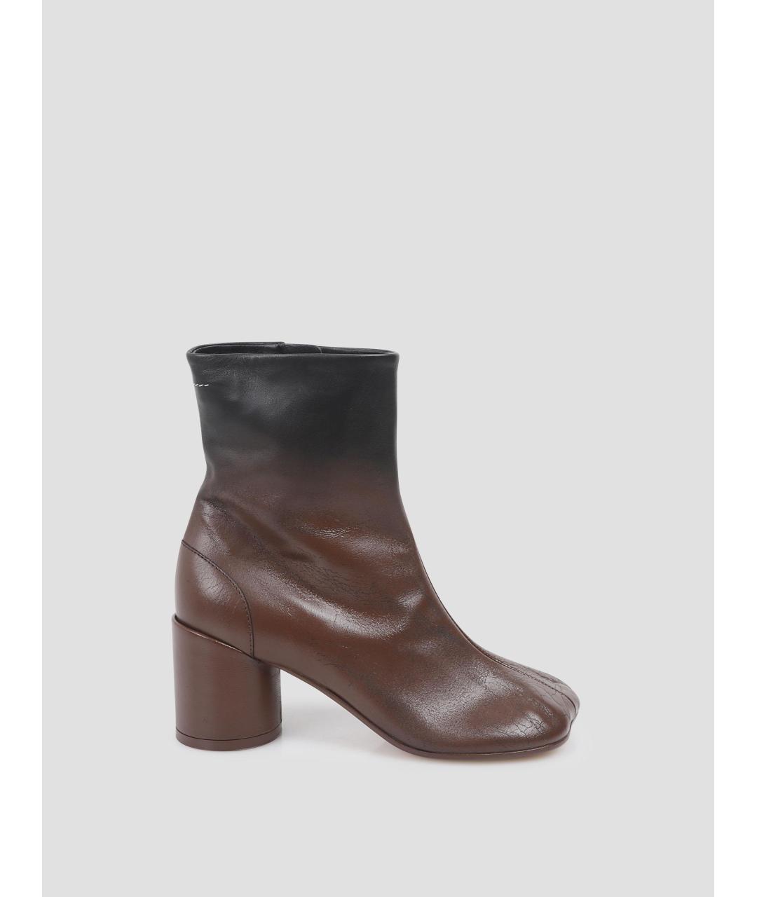 MM6 MAISON MARGIELA Черные кожаные полусапоги, фото 4