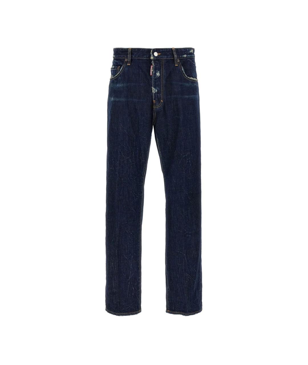 DSQUARED2 Синие хлопковые прямые джинсы, фото 1