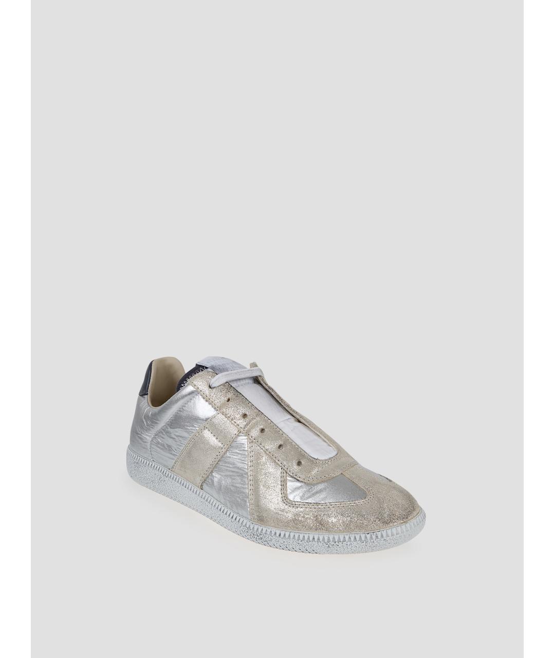 MAISON MARGIELA Серебряные низкие кроссовки / кеды, фото 3