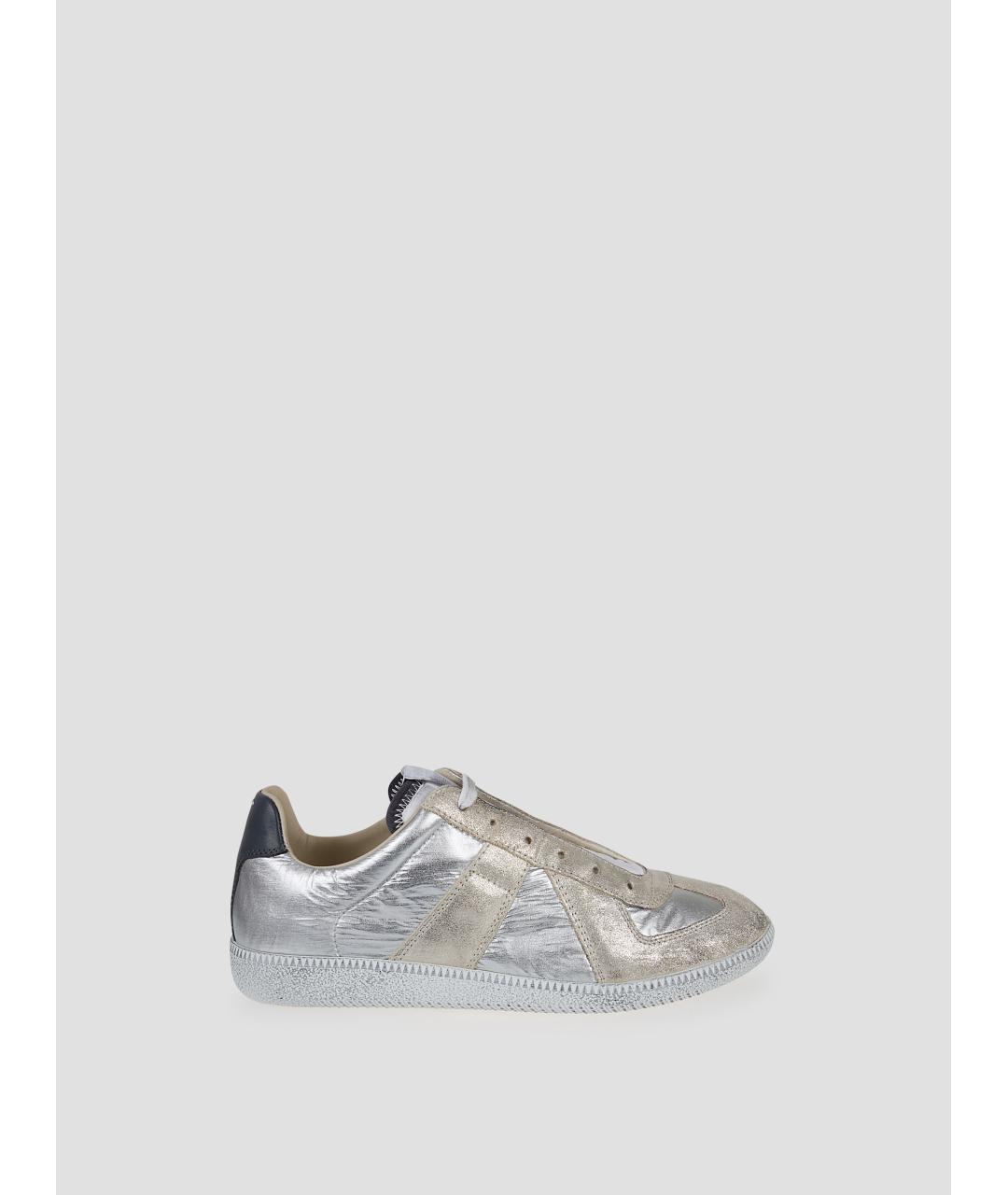 MAISON MARGIELA Серебряные низкие кроссовки / кеды, фото 4