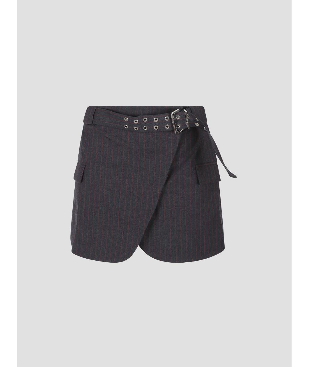 GANNI Серая полиэстеровая юбка мини, фото 4