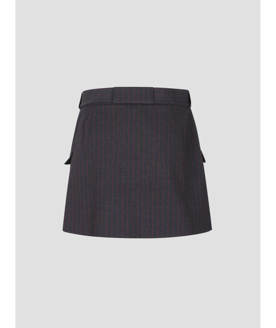 GANNI Серая полиэстеровая юбка мини, фото 2