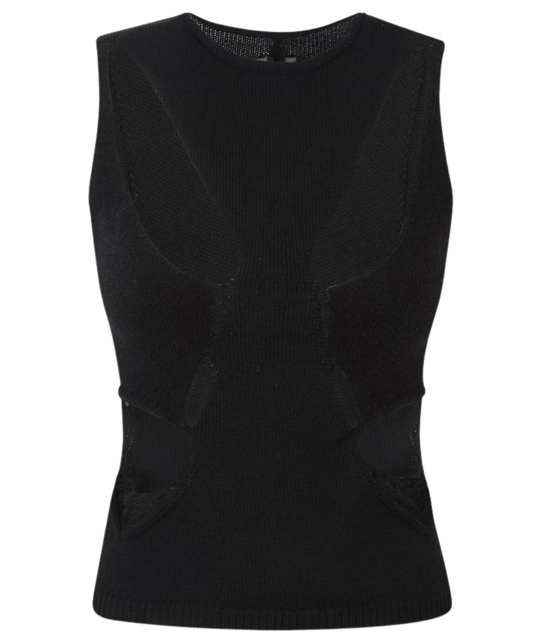 RICK OWENS Черная шерстяная майка, фото 1