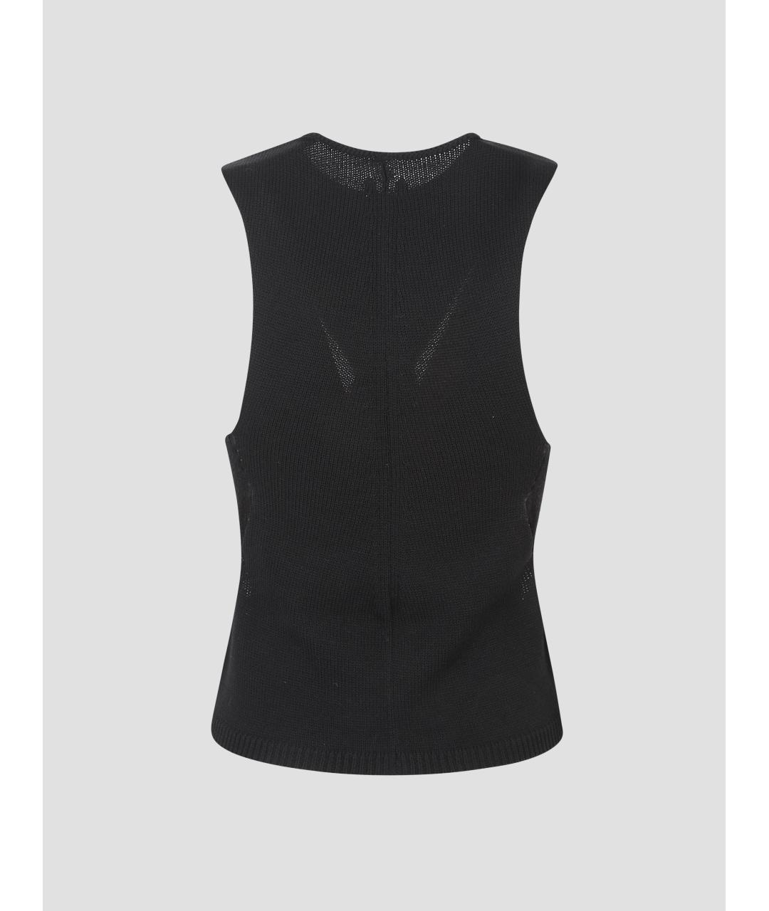 RICK OWENS Черная шерстяная майка, фото 2