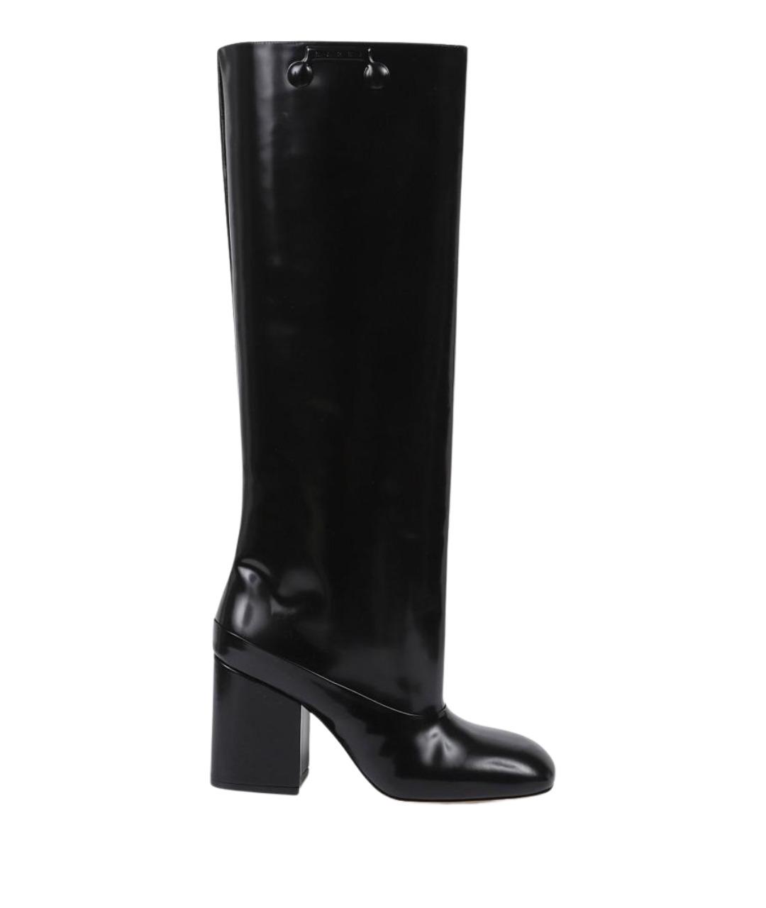 MARNI Черные кожаные сапоги, фото 1