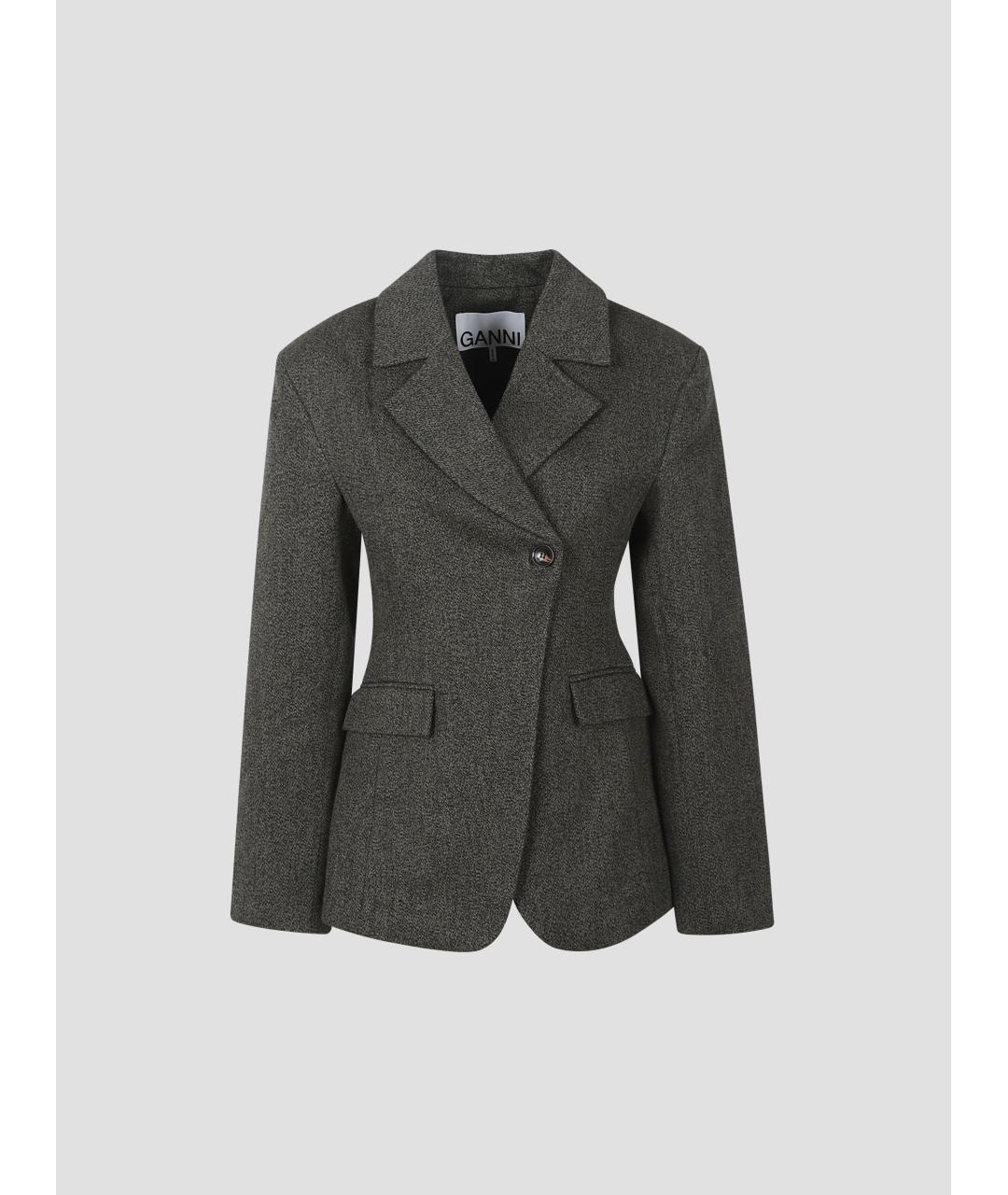 GANNI Зеленый хлопковый жакет/пиджак, фото 4