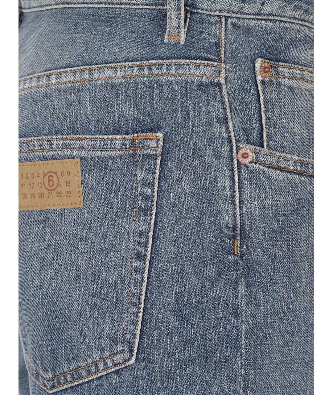 MM6 MAISON MARGIELA Голубые хлопковые прямые джинсы, фото 3