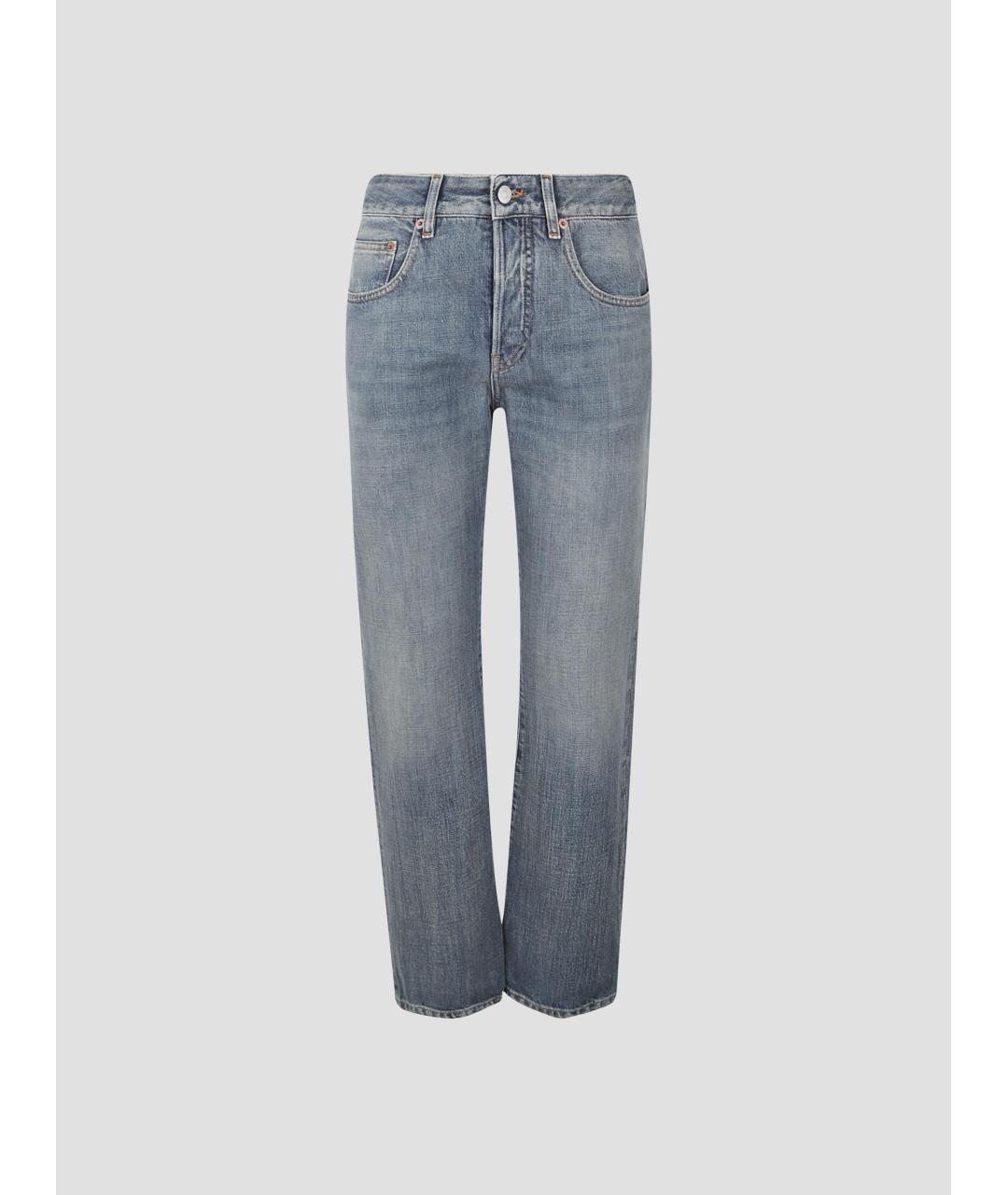 MM6 MAISON MARGIELA Голубые хлопковые прямые джинсы, фото 4