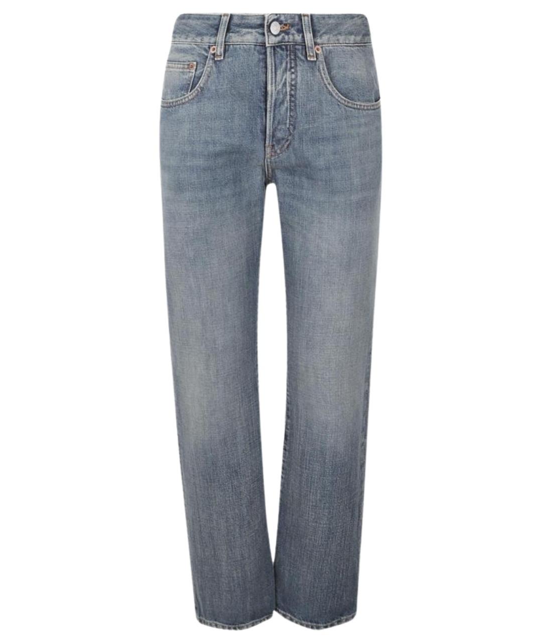 MM6 MAISON MARGIELA Голубые хлопковые прямые джинсы, фото 1